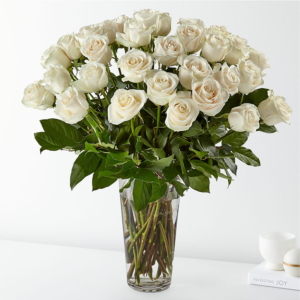 Long Stem White Rose Bouquet – Flower.delivery, Tontitown AR