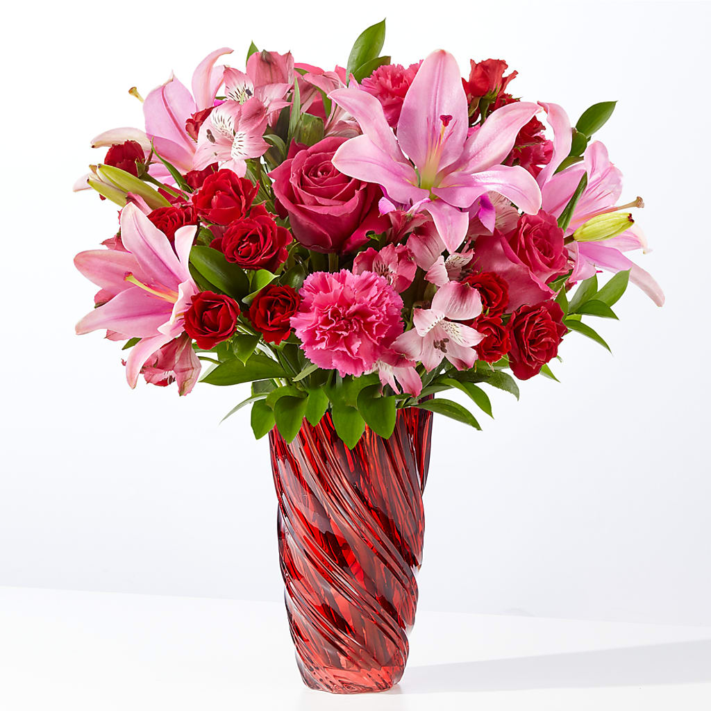 In Love Bouquet with Luxe Swirl Vase – Flower.delivery, Tontitown AR