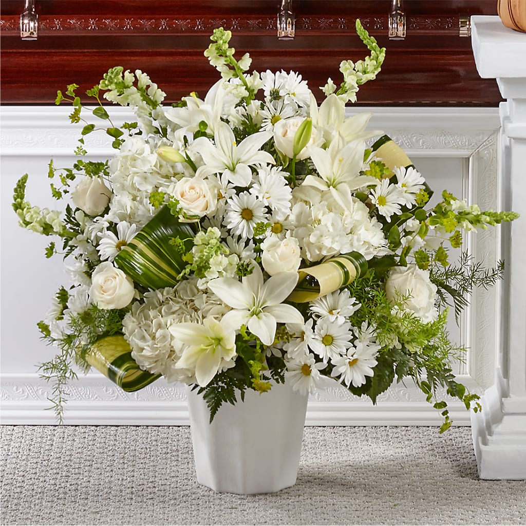 Thoughts of Tranquility Floor Basket – Flower.delivery, Tontitown AR