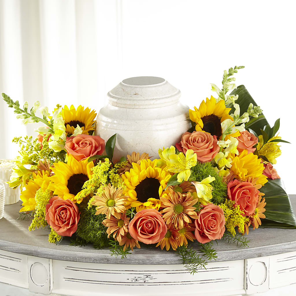 Faithful Sunflower Cremation Adornment – Flower.delivery, Tontitown AR