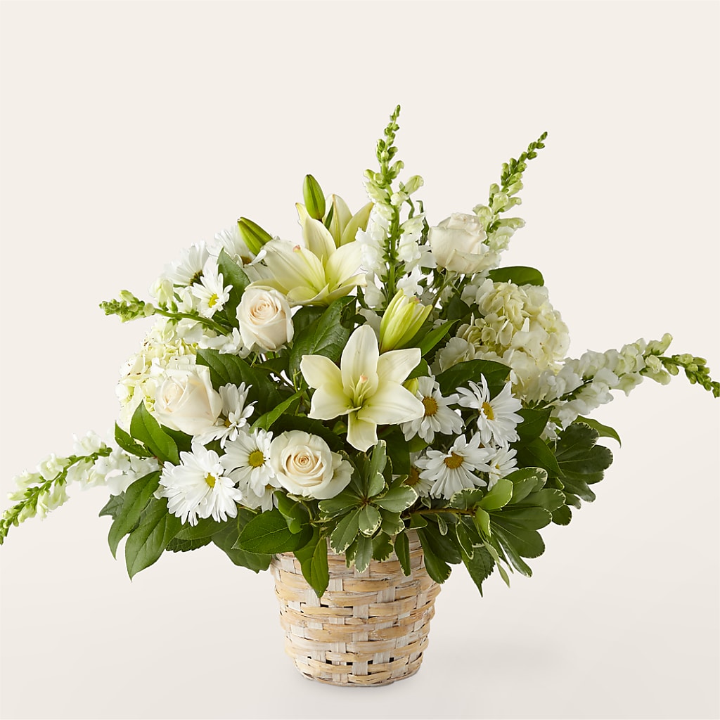 Ivory Elegance Floral Basket – Flower.delivery, Tontitown AR