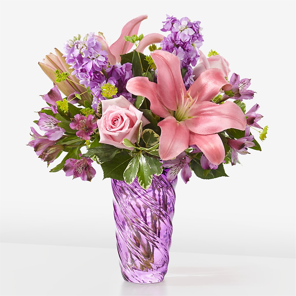 Precious Petals Bouquet with Luxe Swirl Vase – Flower.delivery, Tontitown AR