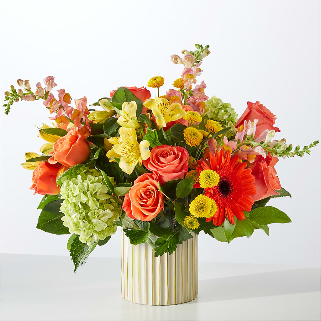 Autumn Sunshine Bouquet with Ivory Vase – Flower.delivery, Tontitown AR