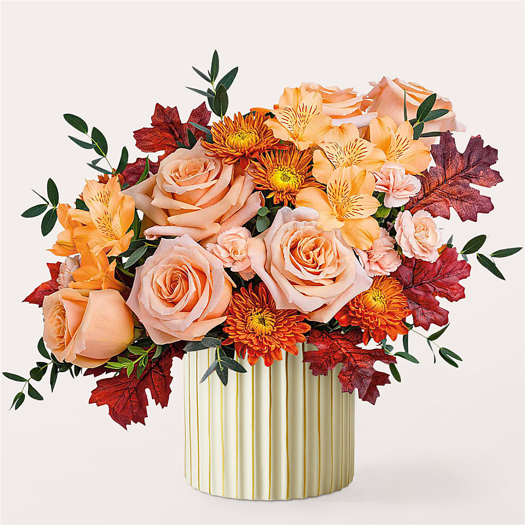 Spiced Latte Bouquet with Ivory Vase – Flower.delivery, Tontitown AR