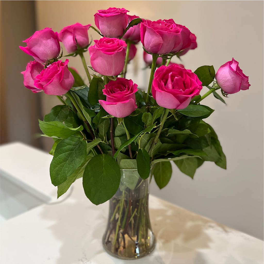 Long Stem Pink Rose Bouquet –  Flower.delivery, Tontitown AR