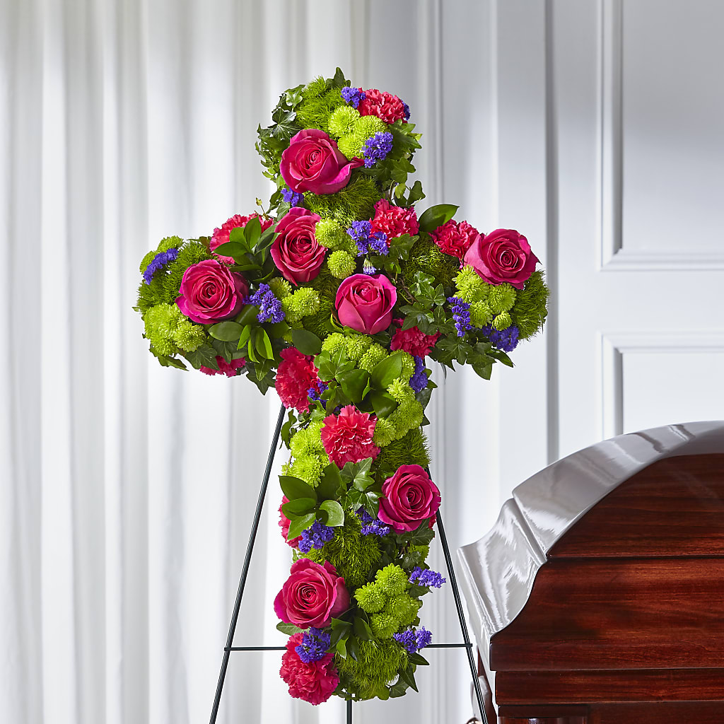 Tribute Rose Floral Cross –  Flower.delivery, Tontitown AR