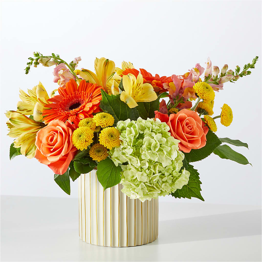 Autumn Sunshine Bouquet with Ivory Vase –  Flower.delivery, Tontitown AR