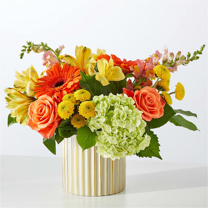 Autumn Sunshine Bouquet with Ivory Vase –  Flower.delivery, Tontitown AR