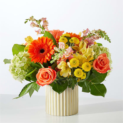 Autumn Sunshine Bouquet with Ivory Vase –  Flower.delivery, Tontitown AR