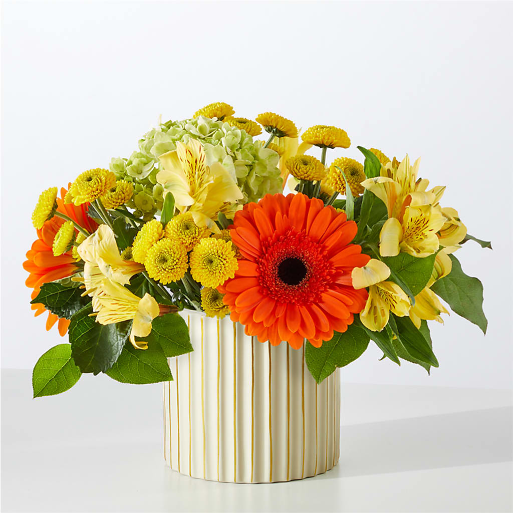 Autumn Sunshine Bouquet with Ivory Vase –  Flower.delivery, Tontitown AR