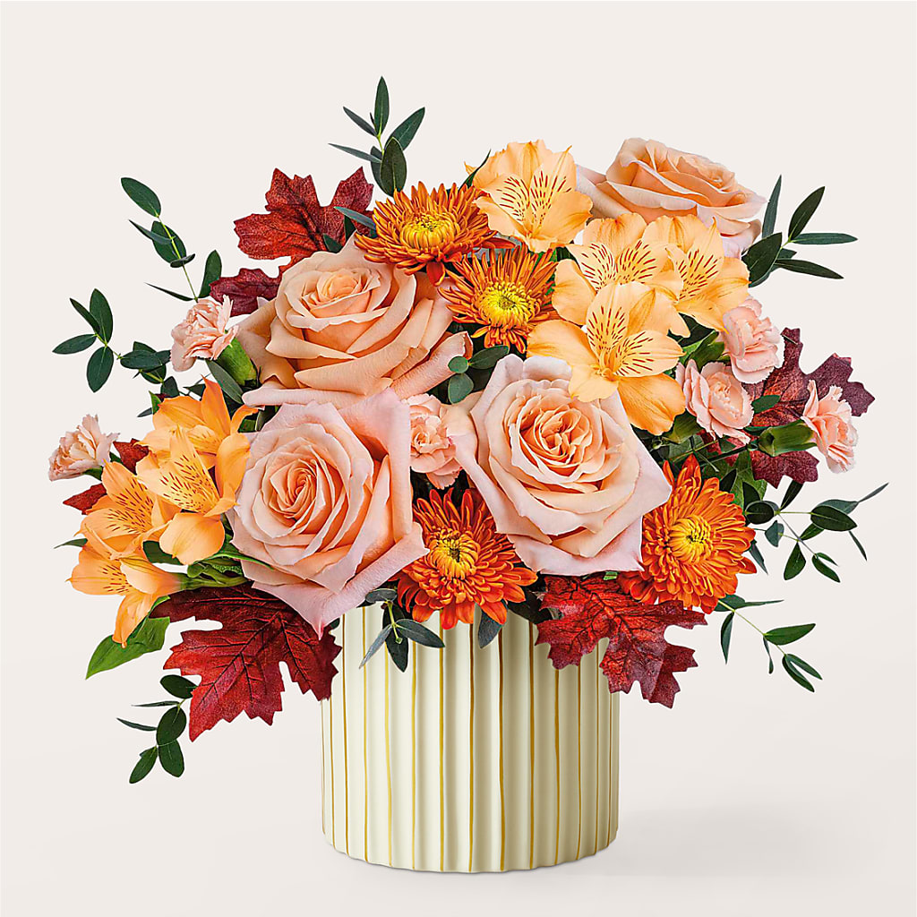 Spiced Latte Bouquet with Ivory Vase –  Flower.delivery, Tontitown AR
