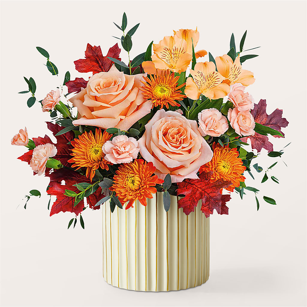 Spiced Latte Bouquet with Ivory Vase –  Flower.delivery, Tontitown AR